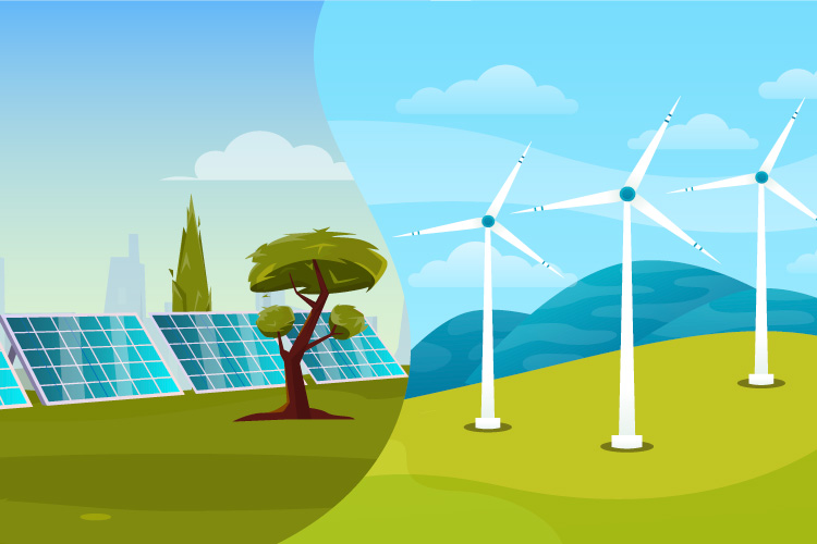 Solar and wind energy are the most widely used renewable energy